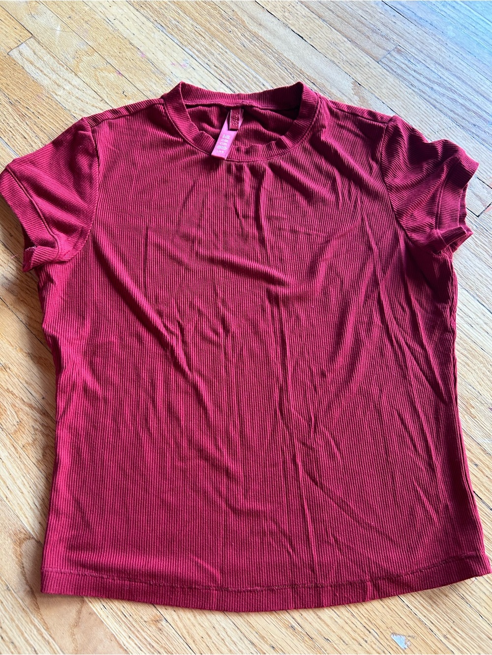 Skims Women’s Short Sleeve Ribbed Tee - Red